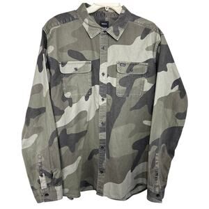RVCA Panhandle Camo Cotton Flannel, Button Up Shirt, Men, XXL